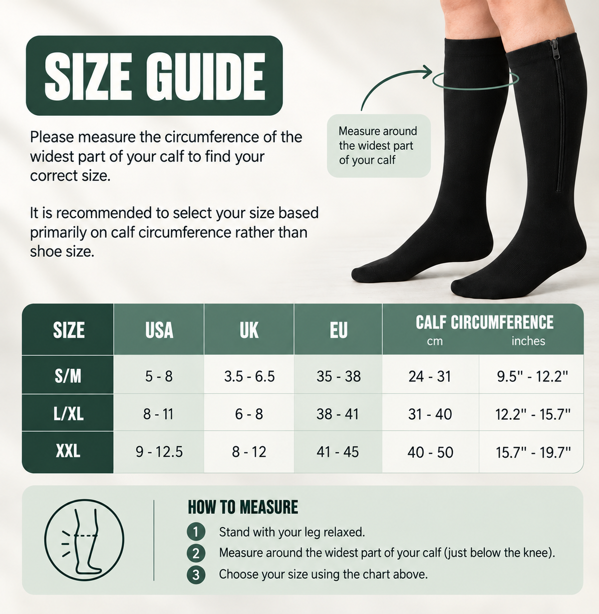 Easy-On Zip-Up Compression Socks